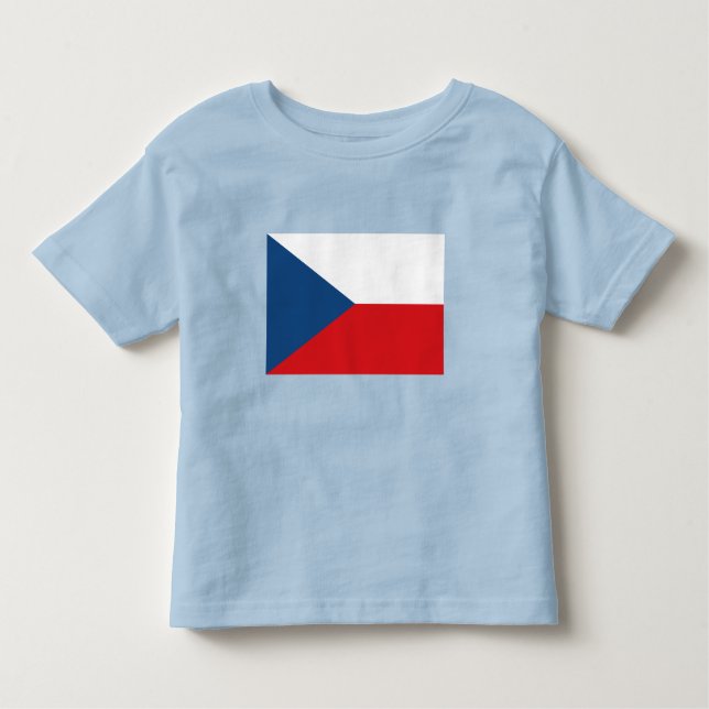 Camiseta Infantil Bandeira da República Checa (Frente)