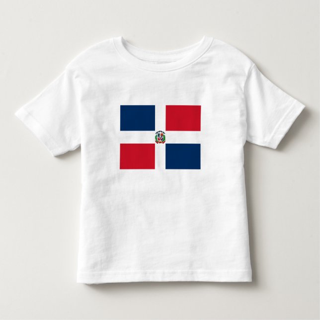 Camiseta Infantil Bandeira da República Dominicana (Frente)