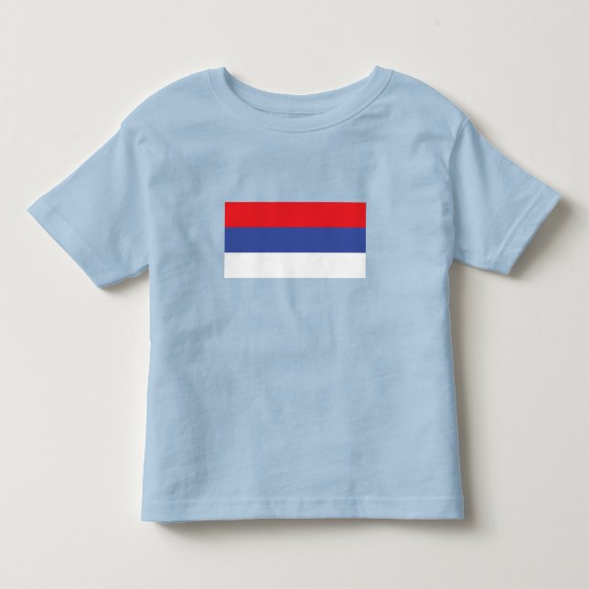Camiseta Infantil Bandeira da República Sérvia (Frente)