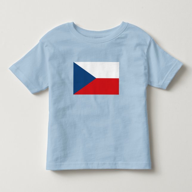 Camiseta Infantil Bandeira da República Tcheca (Frente)
