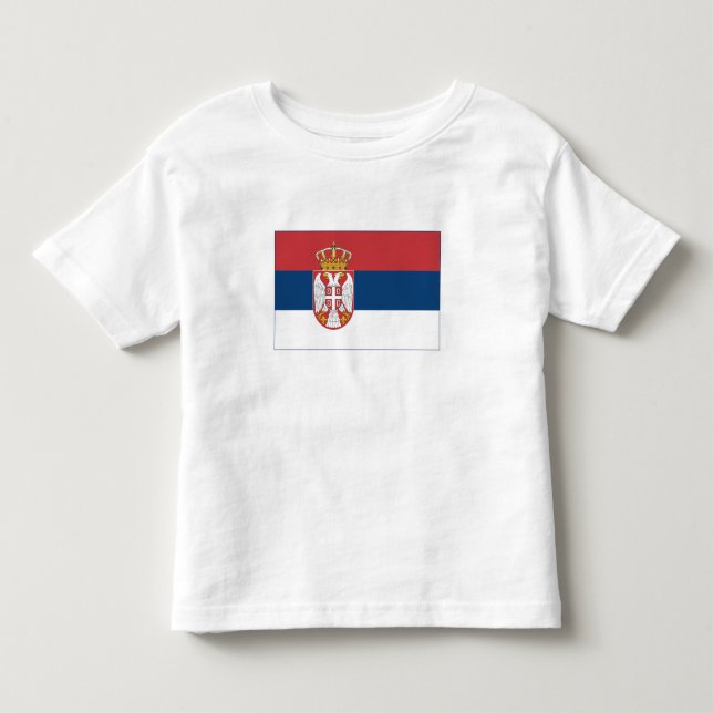 Camiseta Infantil Bandeira da Sérvia (Frente)
