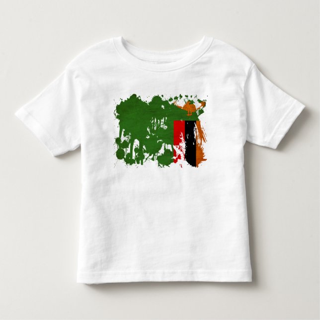 Camiseta Infantil Bandeira da Zâmbia (Frente)