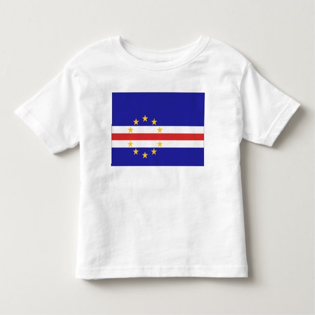 Camiseta Infantil Bandeira de Cabo Verde (Frente)