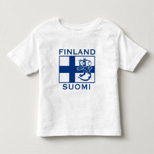 Camiseta Infantil Bandeira de Finlandia