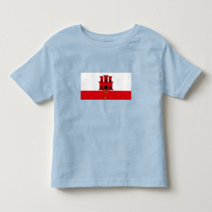 Camiseta Infantil Bandeira de Gibraltar