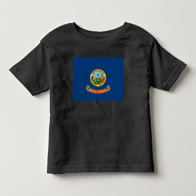 Camiseta Infantil Bandeira de Idaho: o Estado Pedra Preciosa, Montan (Frente)