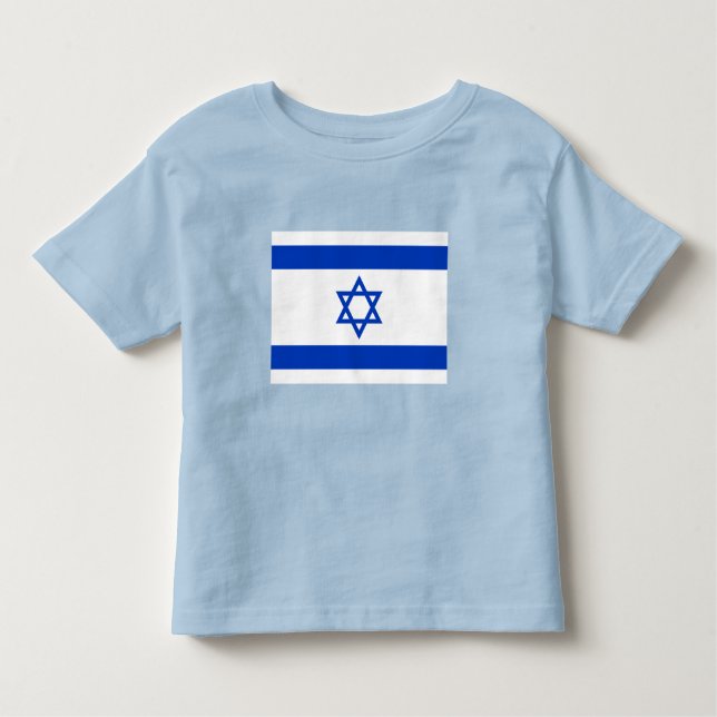 Camiseta Infantil Bandeira de Israel (Frente)