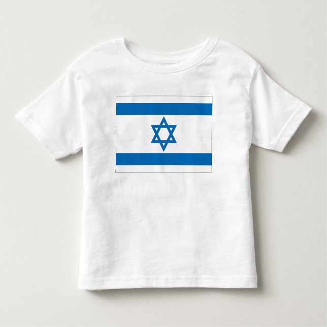 Camiseta Infantil Bandeira de Israel (Frente)