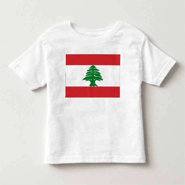 Camiseta Infantil Bandeira de Líbano (Frente)