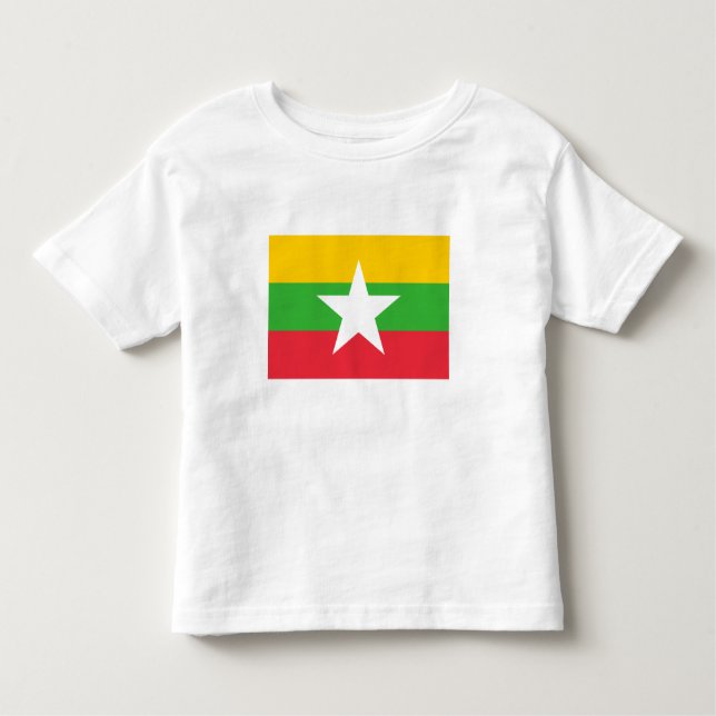 Camiseta Infantil Bandeira de Mianmar (Frente)