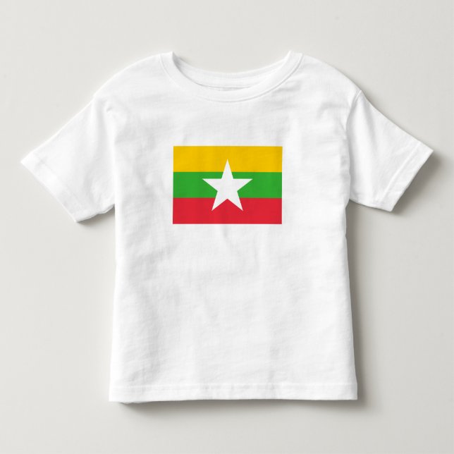 Camiseta Infantil Bandeira de Myanmar (Frente)