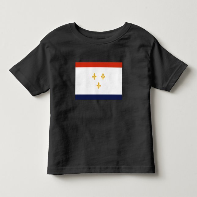 Camiseta Infantil Bandeira de Nova Orleans (Frente)