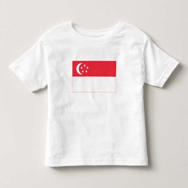Camiseta Infantil Bandeira de Singapura (Frente)