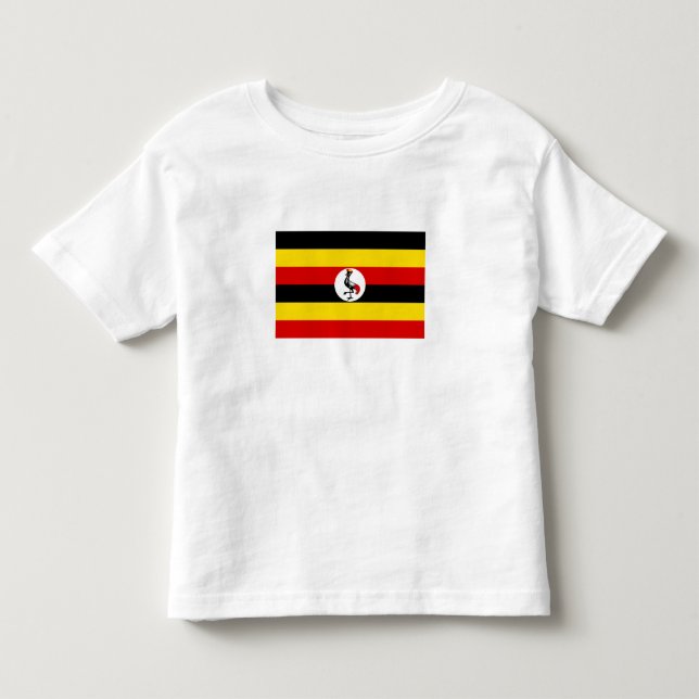 Camiseta Infantil Bandeira de Uganda (Frente)