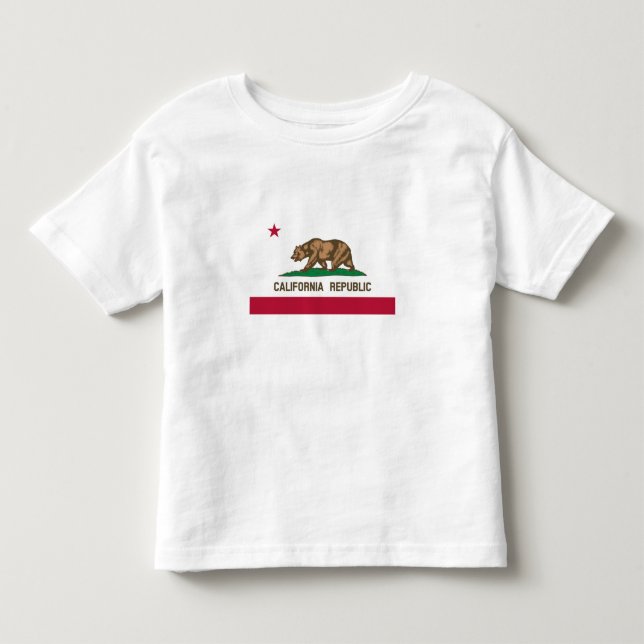 Camiseta Infantil Bandeira do Estado da República da Califórnia (Frente)