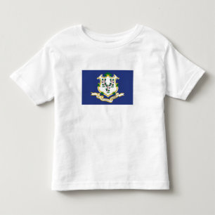 Camiseta Infantil Bandeira do Estado de Connecticut