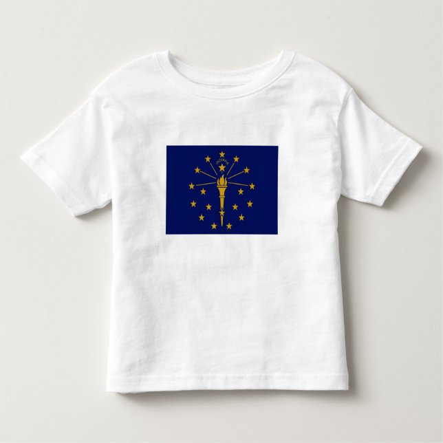 Camiseta Infantil Bandeira do Estado de Indiana (Frente)