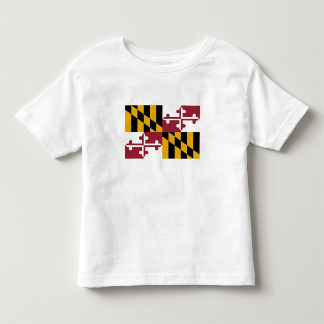 Camiseta Infantil Bandeira do Estado de Maryland (Frente)