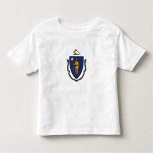 Camiseta Infantil Bandeira do Estado de Massachusetts