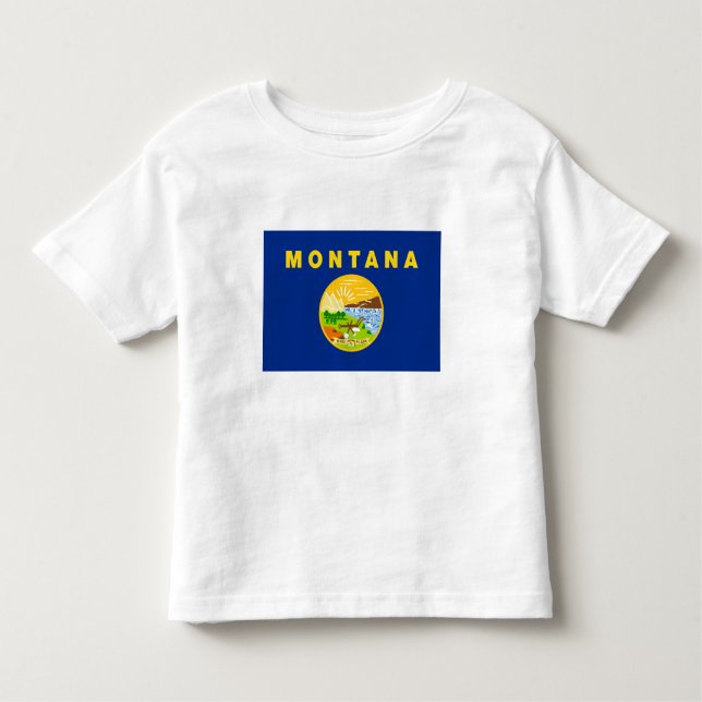 Camiseta Infantil Bandeira do Estado de Montana (Frente)