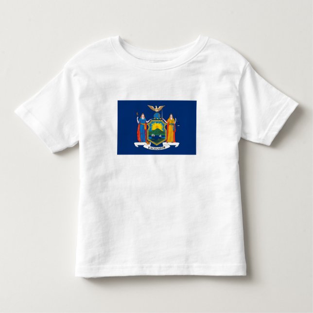 Camiseta Infantil Bandeira do Estado de Nova York (Frente)