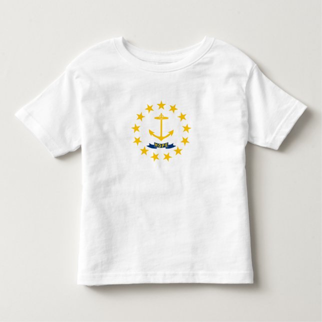 Camiseta Infantil Bandeira do Estado de Rhode Island (Frente)