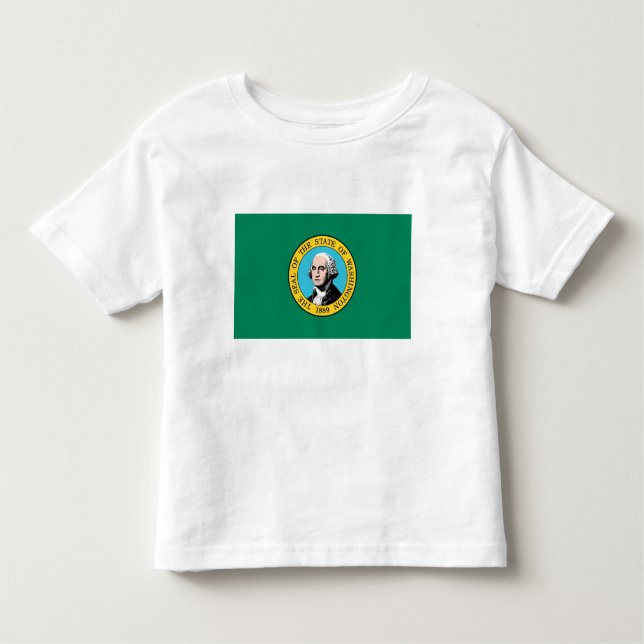 Camiseta Infantil Bandeira do Estado de Washington (Frente)