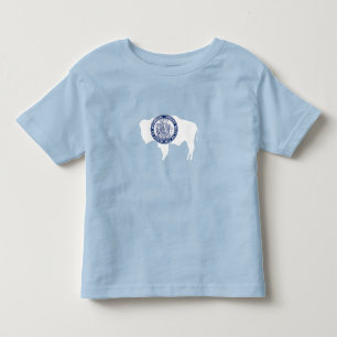 Camiseta Infantil Bandeira do Estado de Wyoming