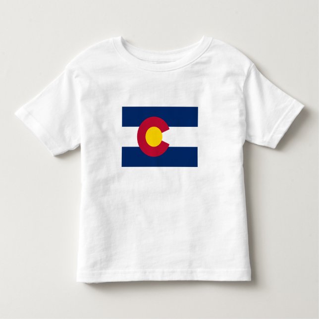 Camiseta Infantil Bandeira do Estado do Colorado (Frente)