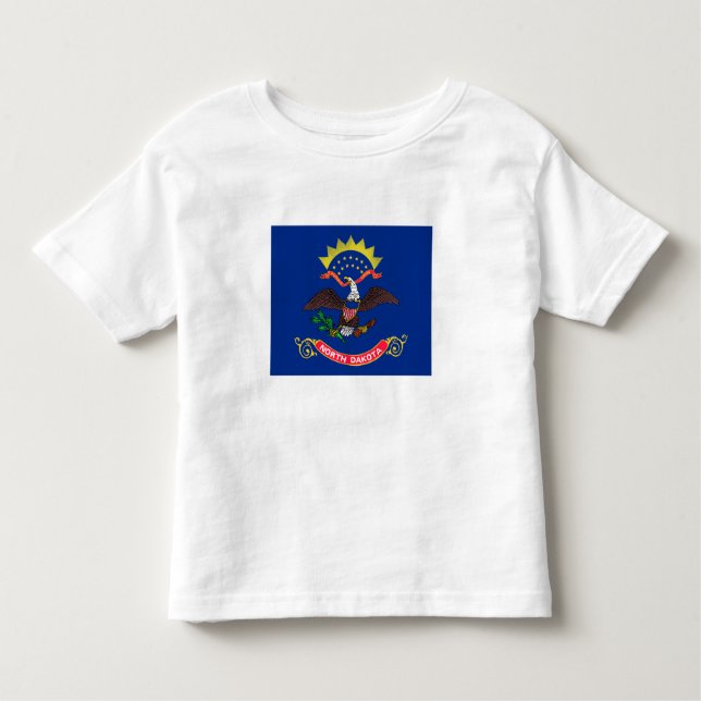 Camiseta Infantil Bandeira do Estado do Dakota do Norte (Frente)