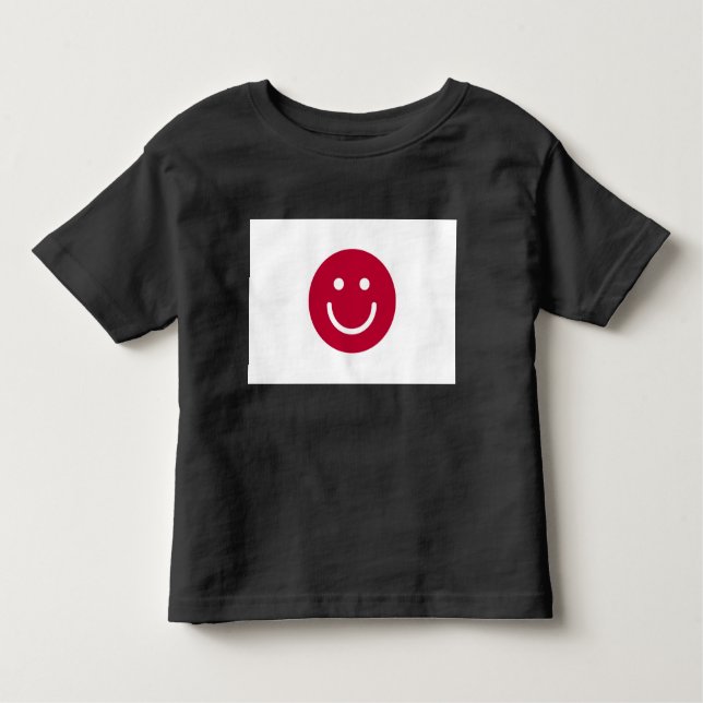 Camiseta Infantil Bandeira do Japão com rosto de sorriso (Frente)