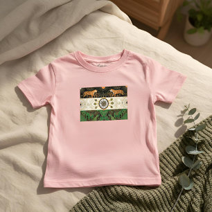 Camiseta Infantil Bandeira do Patrimônio Art Déco   Índia   Clássico