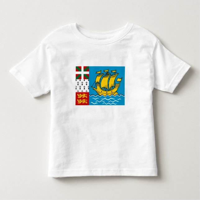 Camiseta Infantil Bandeira do santo Pierre e Miquelon (Frente)