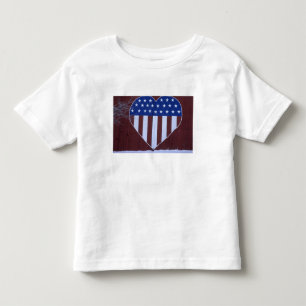 Camiseta Infantil Bandeira em forma de coração pintada em celeiro ap