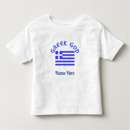 Camiseta Infantil Bandeira Grega Deus Grego Nome Personalizado