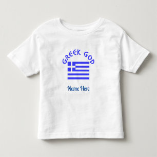 Camiseta Infantil Bandeira Grega Deus Grego Nome Personalizado
