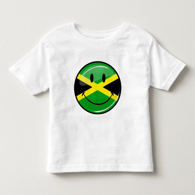Camiseta Infantil Bandeira jamaicana sorridente (Frente)