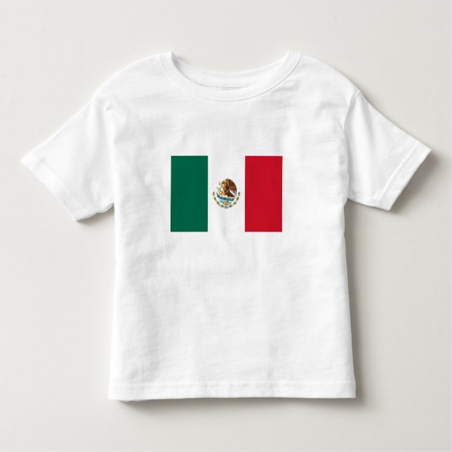 Camiseta Infantil Bandeira mexicana (Frente)
