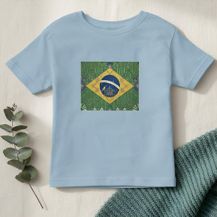 Camiseta Infantil Bandeira Patrimonial Art Déco   Brasil   Estilo an