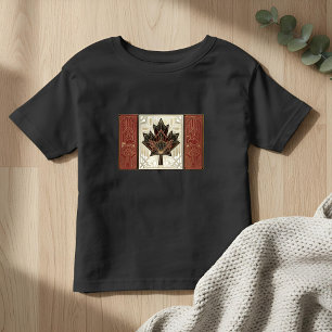 Camiseta Infantil Bandeira Patrimonial Art Déco Canadá Anos 1920
