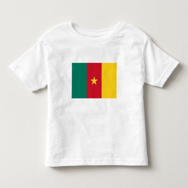 Camiseta Infantil Bandeira Patriótica Camarões (Frente)