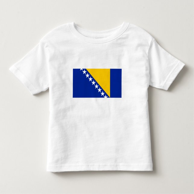 Camiseta Infantil Bandeira Patriótica da Bósnia-Herzegovina (Frente)