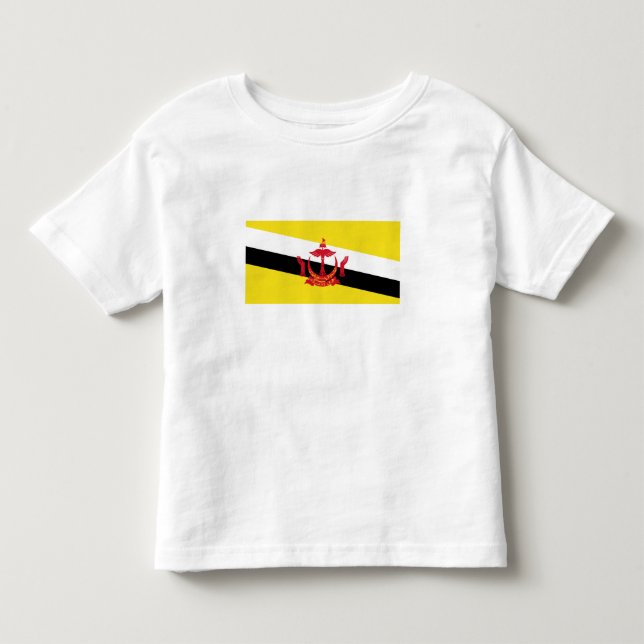 Camiseta Infantil Bandeira Patriótica de Brunei (Frente)