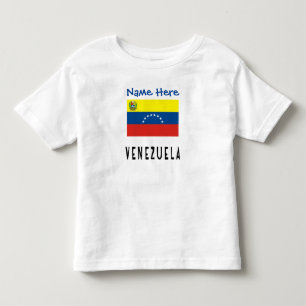 Camiseta Infantil Bandeira Venezuelana da Venezuela Nome Personaliza