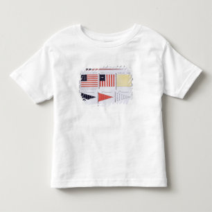 Camiseta Infantil Bandeiras e flâmulas marítimas americanas, de um