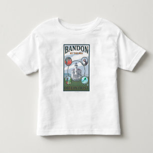 Camiseta Infantil Bandon, poster de viagens de OregonScenic