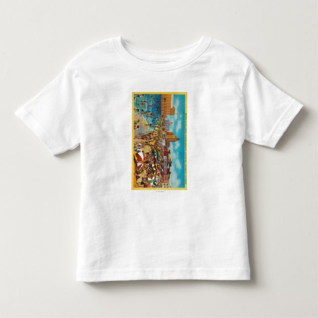 Camiseta Infantil Banhando-se na lagoa, Long Beach (Frente)