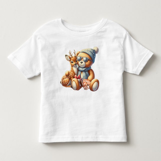 Camiseta Infantil Bärchen und sein kleines Rehkitz (Frente)