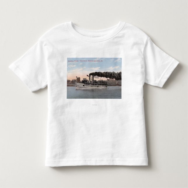 Camiseta Infantil Barco a vapor de Kennedy que sae para Bremerton (Frente)