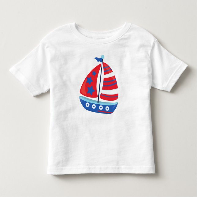 Camiseta Infantil Barco à vela, marinheiro, à vela, navio, velas, ba (Frente)